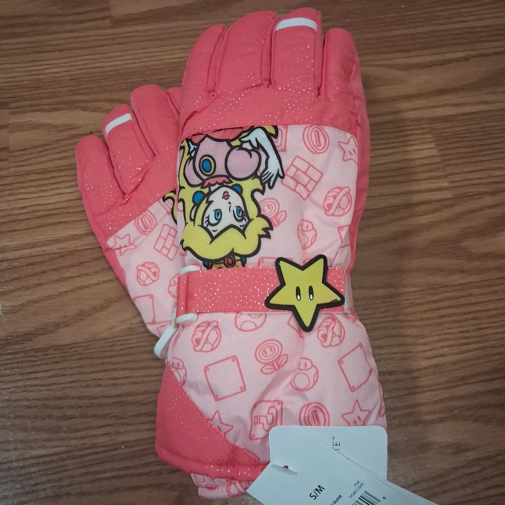 Kids Pink Character Mittens